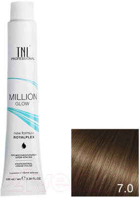 Крем-краска для волос TNL Million Gloss тон 7.0 (100мл, блонд)