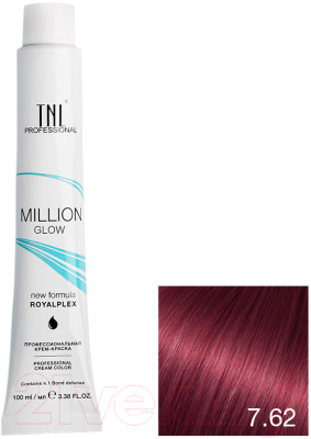 Крем-краска для волос TNL Million Gloss тон 7.62 (100мл, блонд красный фиолетовый)