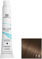 Крем-краска для волос TNL Million Gloss тон 7.8 (100мл, блонд карамель) - 