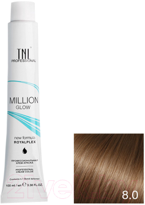 Крем-краска для волос TNL Million Gloss тон 8.0 (100мл, светлый блонд)