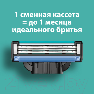 Набор косметики для бритья Gillette Станок M3+1кассета+Пена для бритья+Шампунь+косметичка (100мл+90мл)
