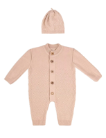 Комплект одежды для малышей Amarobaby Pure Love Elegant / AB-OD21-PLE5/03-68 (бежевый, р. 68) - 