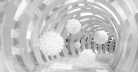 

Фотообои листовые Citydecor, Тоннель Шары 3D с защитным покрытием
