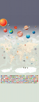 Фотообои листовые Citydecor Карта мира Флаги и планеты (100x260) - 