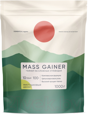 Гейнер Elementica Organic Mass Gainer / EMG004 (1000гр, фисташковый десерт)