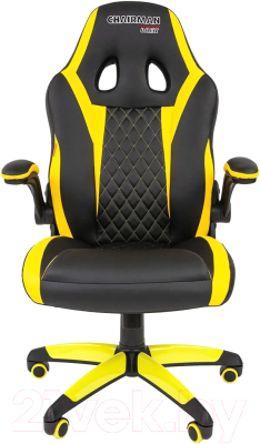 Кресло геймерское Chairman Game 15 новый подлокотник (черный/желтый)