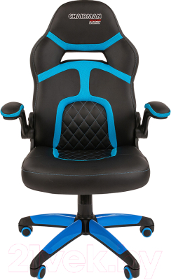 Изображение товара Кресло геймерское Chairman Game 18 новый подлокотник (экопремиум, черный/голубой)