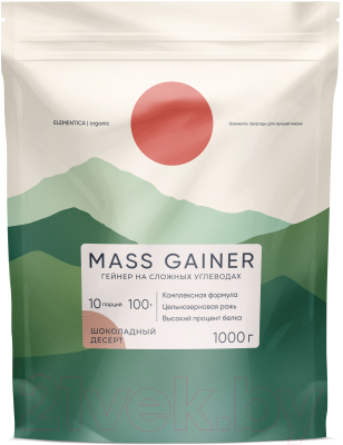 Гейнер Elementica Organic Mass Gainer / EMG001 (1000гр, шоколадный десерт)
