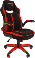 Кресло геймерское Chairman Game 19 новый подлокотник (ткань черный/красный) - 
