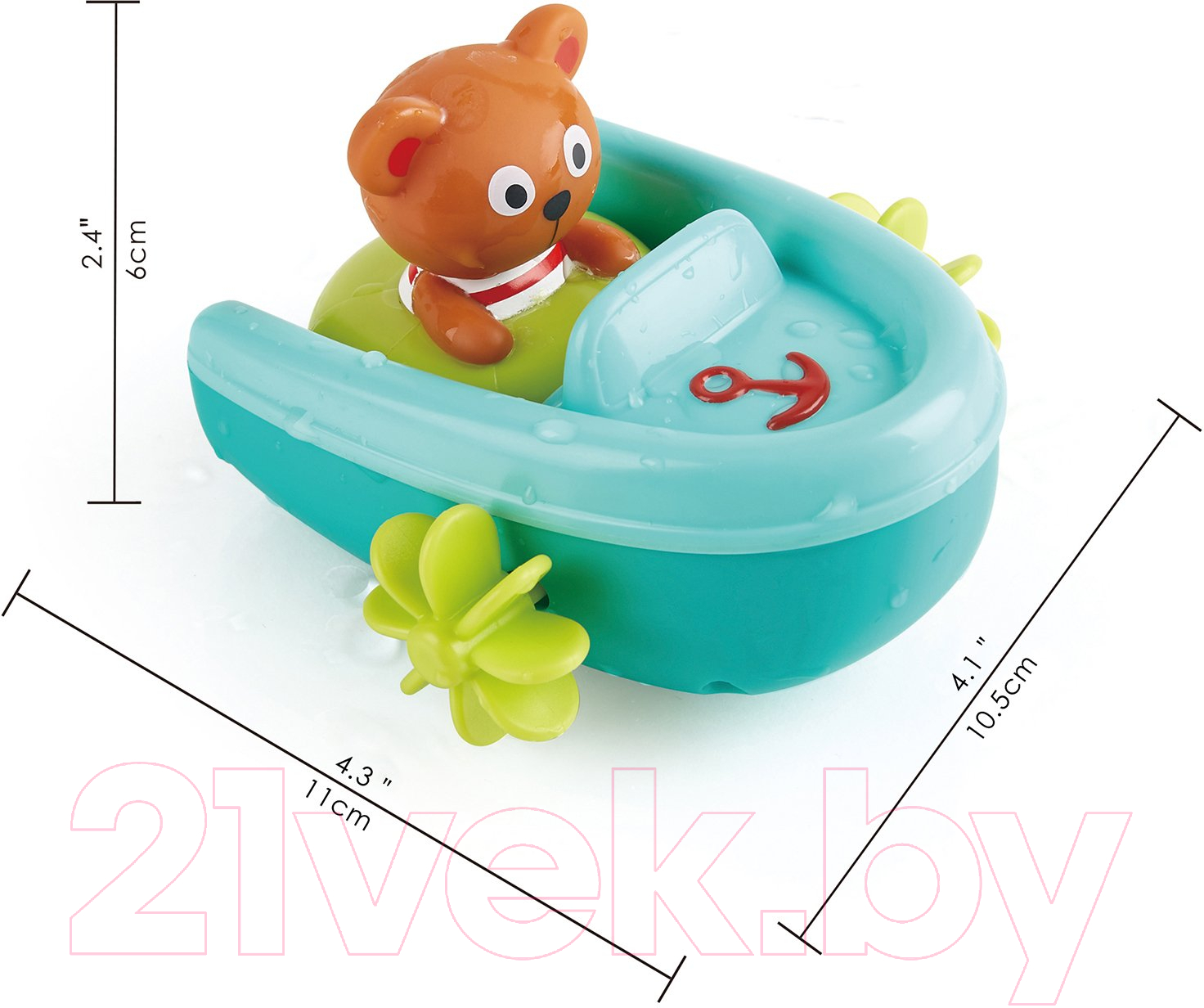 Игрушка для ванной Hape Мишка на тюбинге / E0217_HP