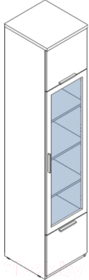 Шкаф-пенал с витриной Шатура Rimini Ice F9A-01.CG/CM / 480971