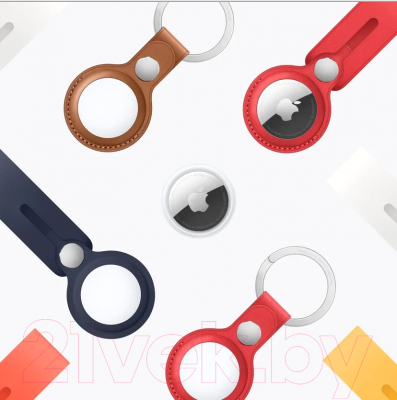 Чехол для беспроводной метки-трекера Apple AirTag Leather Key Ring (PRODUCT)RED / MK103