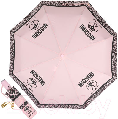 Зонт складной Moschino 8872-OCN Logo Pink