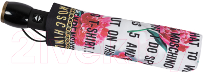 Зонт складной Moschino 8902-OCA Flowers and Slogans Мulti