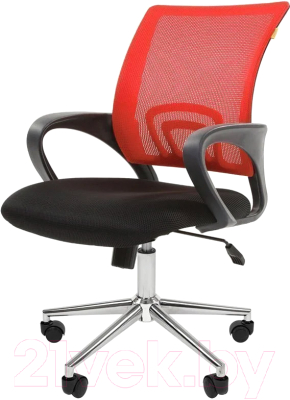 Кресло офисное Chairman 696 хром новый подлокотник (TW красный)