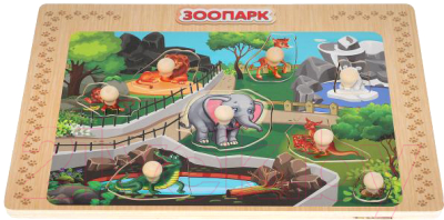 Развивающая игрушка Буратино Рамка-вкладыш Зоопарк / W0141