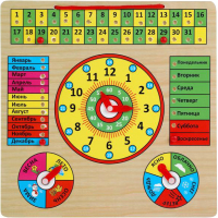 

Развивающая игрушка Буратино, Вкладыш Календарь и часы / W0164
