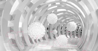 Фотообои листовые Citydecor Тоннель Шары 3D (500x260)