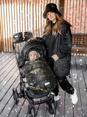 Конверт детский Amarobaby Snowy Baby Мрамор / AMARO-6102-MR (черный)