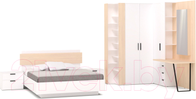 Комплект мебели для спальни Шатура Rimini белый/туя DR Композиция №09 / 488084