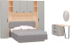 Комплект мебели для спальни Шатура Rimini серый/туя FC Композиция №08 / 488240 - 