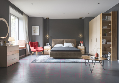 Изображение товара Двуспальная кровать Шатура Soho белая AR6-01.DR с ПМ / 488073