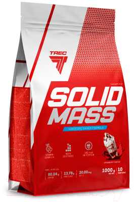 Гейнер Trec Nutrition Solid Mass (1кг, клубника)