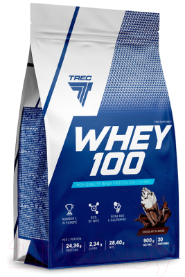 Протеин Trec Nutrition Whey 100 (900 грамм, шоколад)