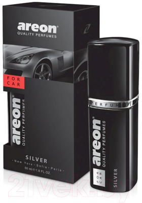 Освежитель автомобильный Areon Black Silver / ARE-AP01 (50мл)