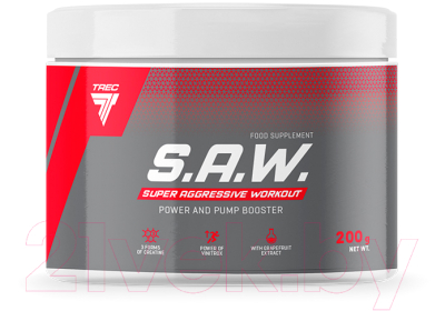 Предтренировочный комплекс Trec Nutrition S.A.W. (200 грамм, черная смородина)