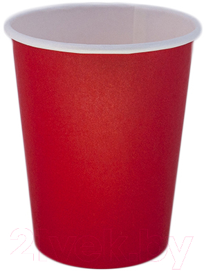 Набор бумажных стаканов Gecko Однослойный 450мл  (50шт, красный)