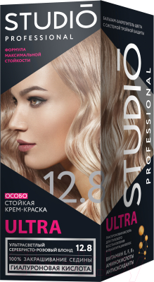 Крем-краска для волос Studio Professional Ultra 12.8 (ультрасветлый серебристо-розовый блонд)