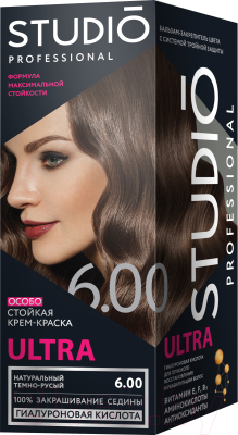 Изображение товара Крем-краска для волос Studio Professional Ultra 6.00 (натуральный темно-русый)