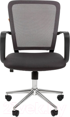 Кресло офисное Chairman 698 хром новый подлокотник (TW-04, серый)