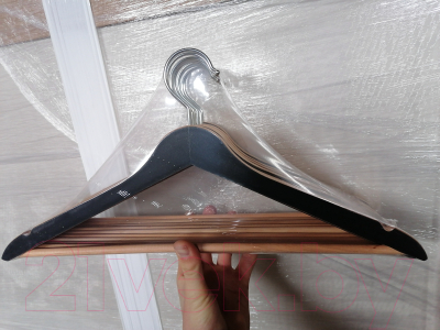 Изображение товара Набор деревянных вешалок-плечиков Novigo Деревянные зебра (10шт, черные)