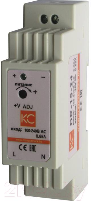 Блок питания на DIN-рейку КС DR-15W-24V / dr-15-24