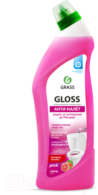 Чистящее средство для ванной комнаты Grass Gloss Pink / 125544 (1л)