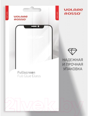 Защитное стекло для телефона Volare Rosso Fullscreen Full Glue Light Series для Vivo Y21 (черный)