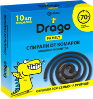 Набор спиралей от насекомых Grass Эффект Drago / NS-0004 (10шт) - 