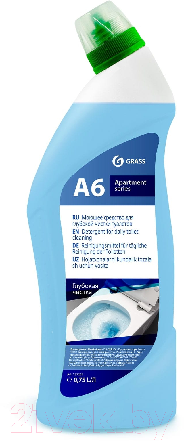 Чистящее средство для унитаза Grass Apartament Series А6 / 125265 (750мл)