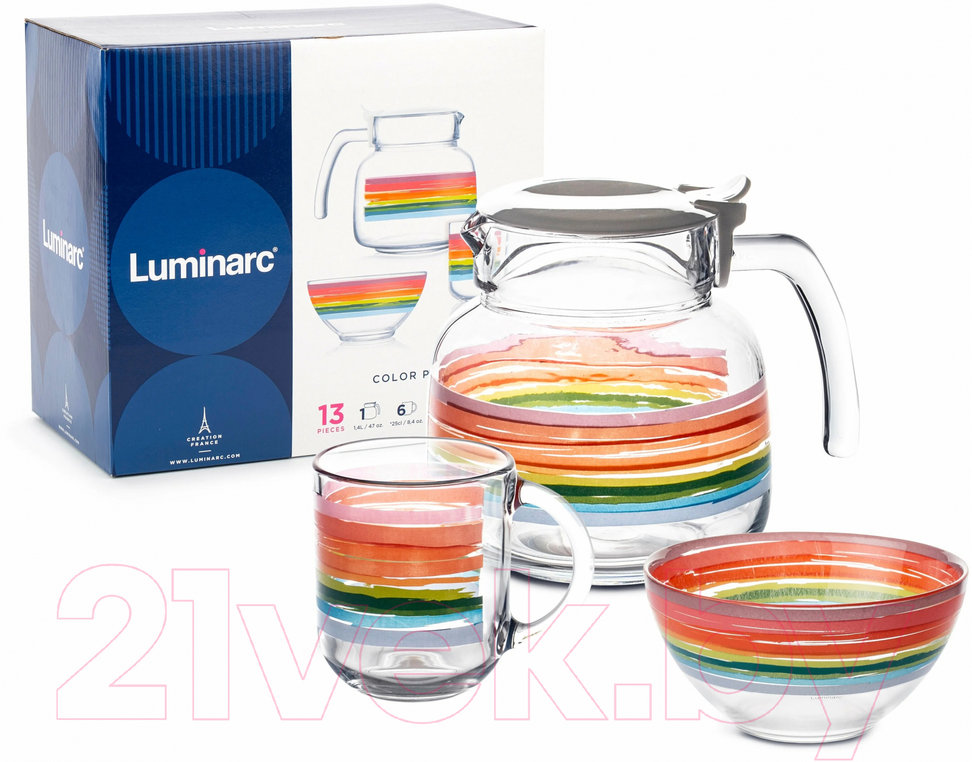 Чайный набор Luminarc Color Pencil P1421