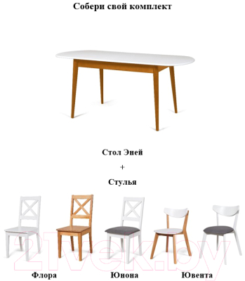 Обеденный стол Мебель-Класс Эней (белый/Р43)