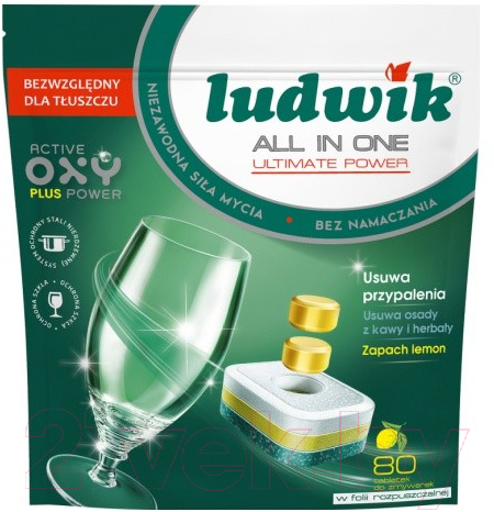 Таблетки для посудомоечных машин Ludwik All In One Lemon Doypack