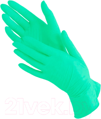 Перчатки одноразовые Wally Plastic (S, 100шт, зеленое алоэ)