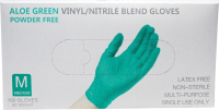 Перчатки одноразовые Wally Plastic (M, 100шт, зеленое алоэ) - 