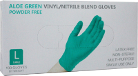 Перчатки одноразовые Wally Plastic (L, 100шт, зеленое алоэ) - 