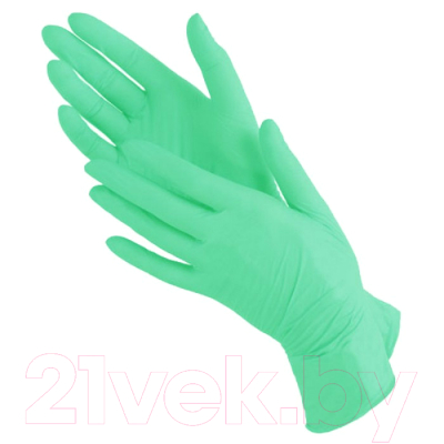 Перчатки одноразовые Wally Plastic (L, 100шт, зеленое алоэ)