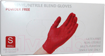 Перчатки одноразовые Wally Plastic (S, 100шт, красный)