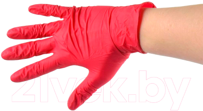 Перчатки одноразовые Wally Plastic (S, 100шт, красный)