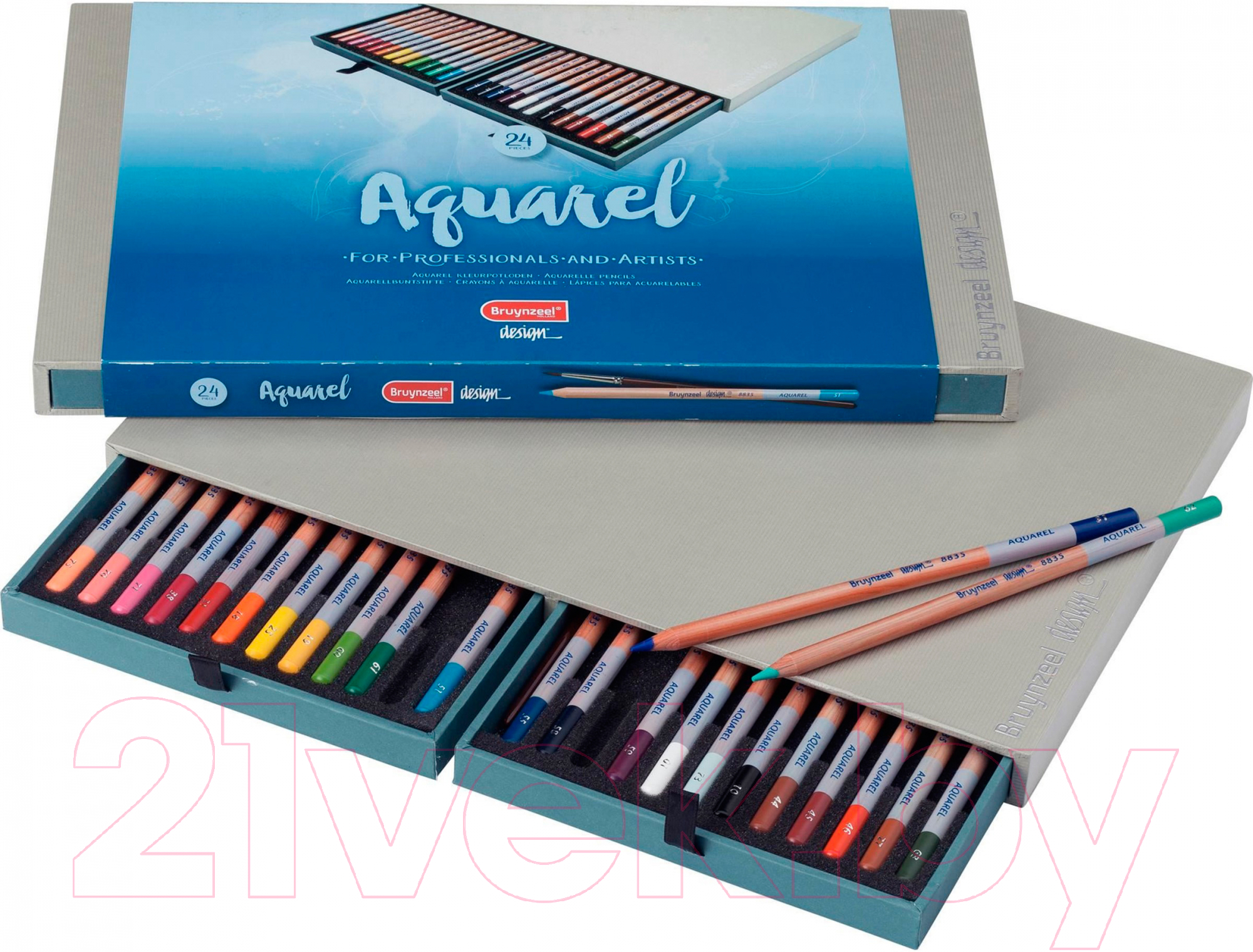 Набор цветных карандашей Bruynzeel Design Aquarel Box / 8835H24